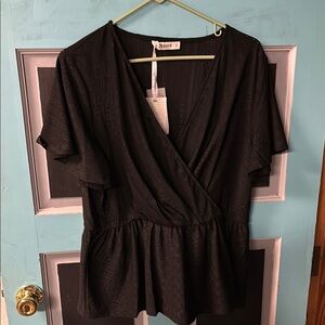 Black Wrap Top by Grace Karin XL